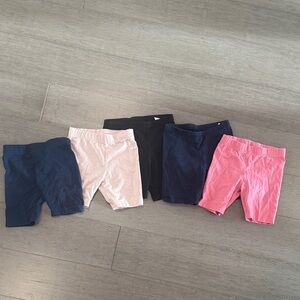 Set of 5 Kids' Biker Shorts in Blue, Pink, and Black Size 4